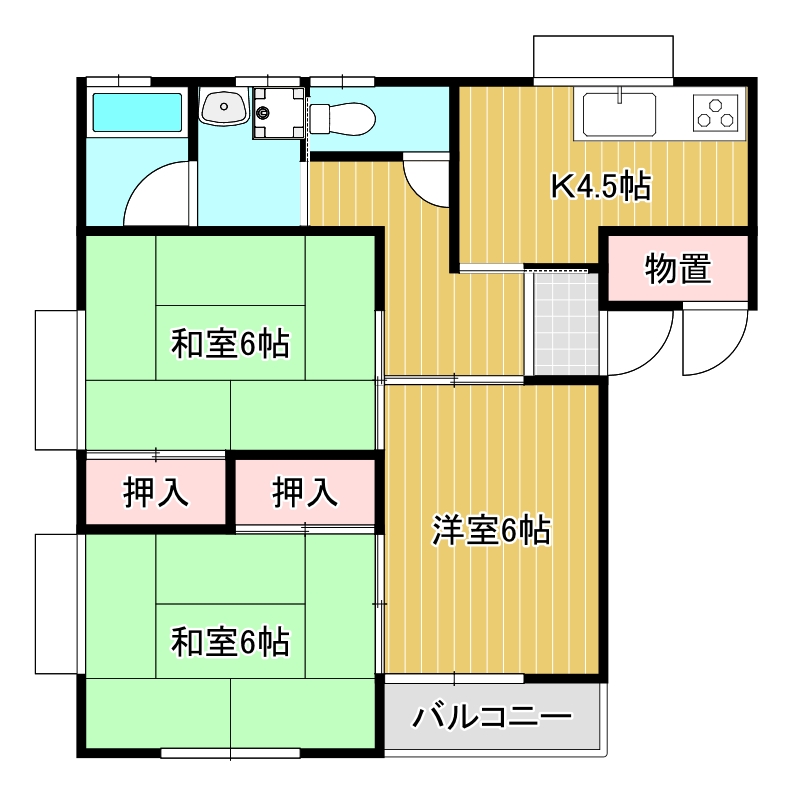 ハイツ千葉A棟の間取り