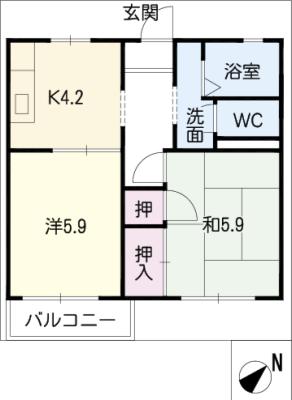 フレグランス島崎の間取り