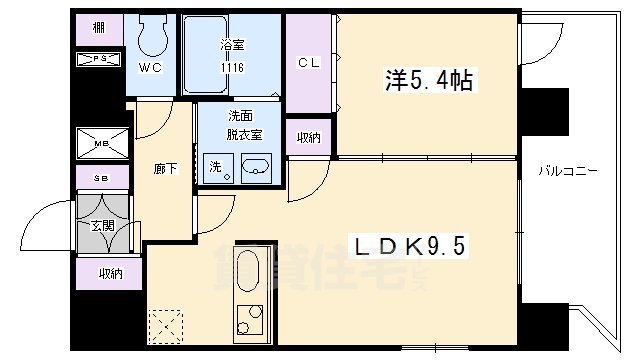 ライジングコート京都西院フロンティアの間取り