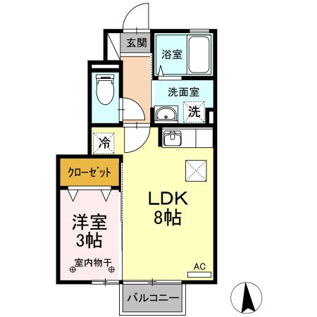 カエツリアルフィールドＤーｒｏｏｍ　Ｂの間取り