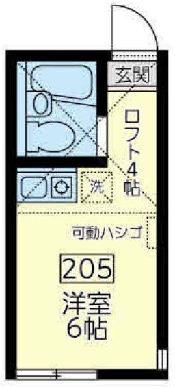 横浜市神奈川区子安台のアパートの間取り