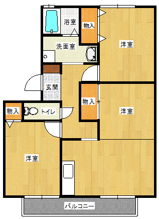 【パークハイツ茶園A棟の間取り】