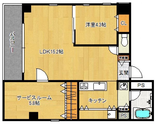 【広島市中区吉島町のマンションの間取り】