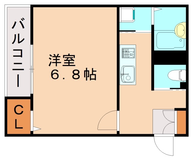 福岡市博多区春町のアパートの間取り