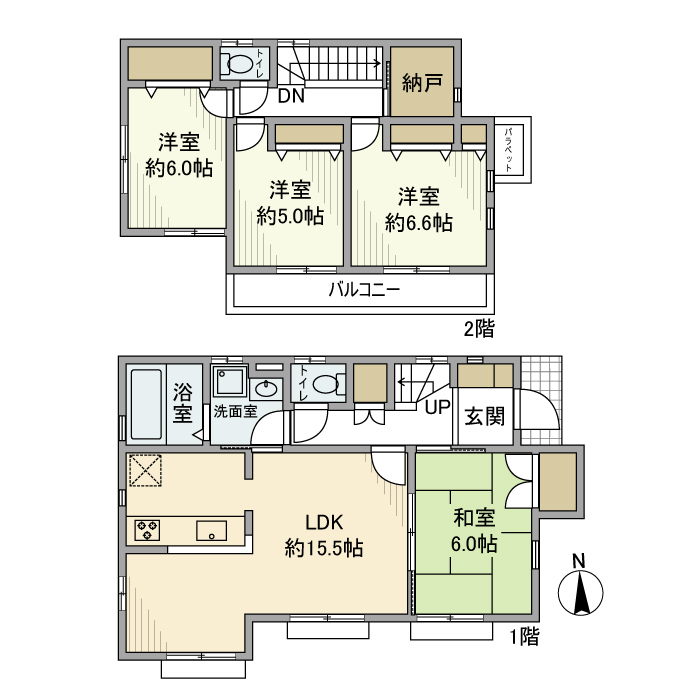 西砂町戸建の間取り