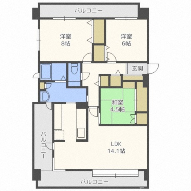 ローザンヌ南９条の間取り