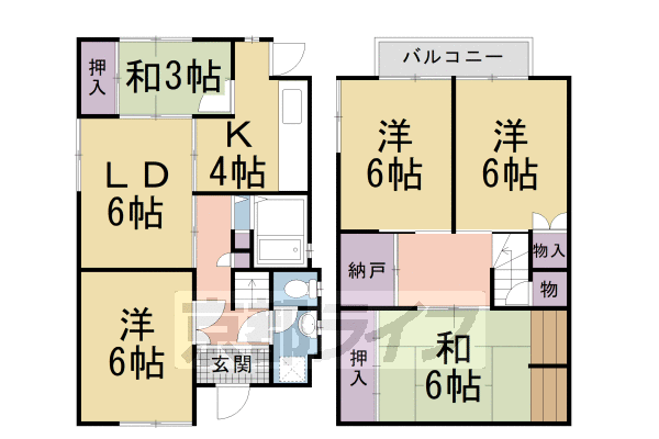 松ケ崎東桜木町貸家の間取り