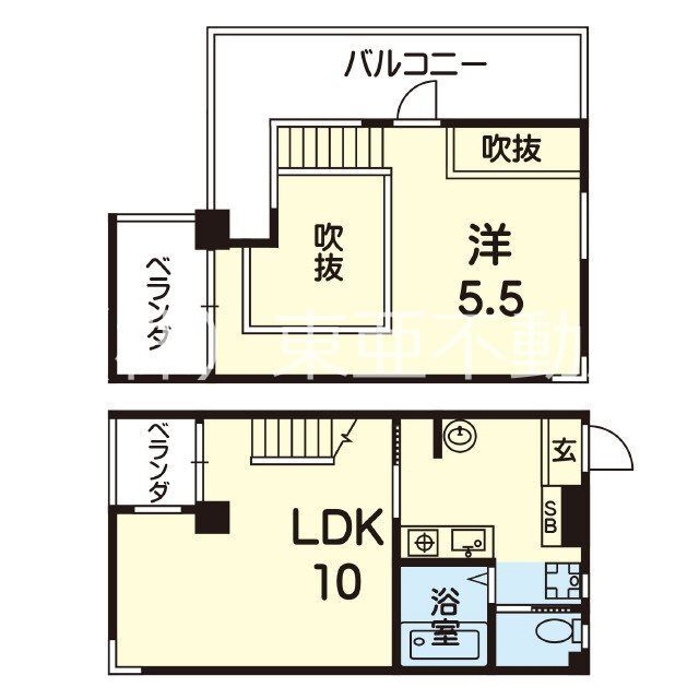 熊本市南区江越のマンションの間取り