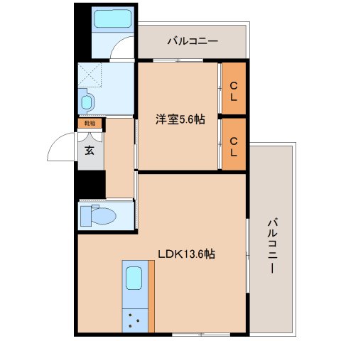 奈良市杏町のマンションの間取り