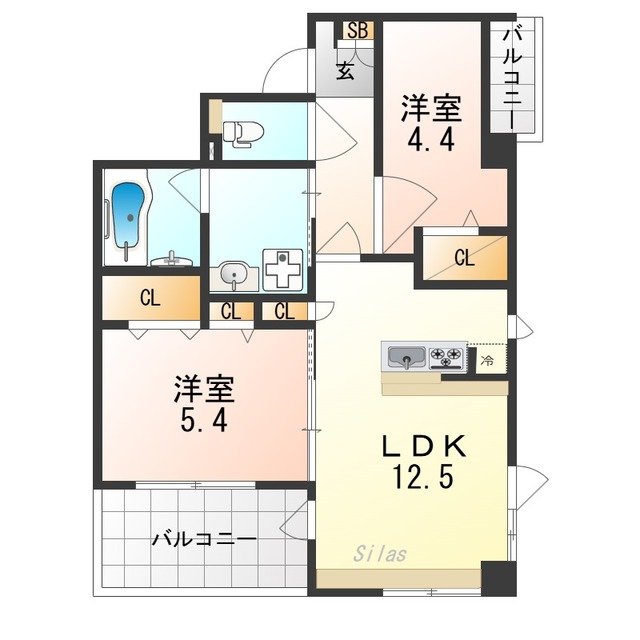 京都市東山区大黒町のマンションの間取り