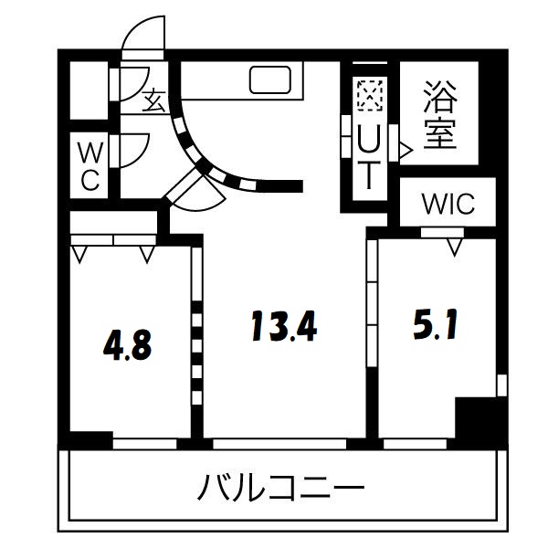 コローレ知事公館前の間取り