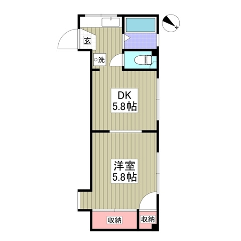 川崎市川崎区四谷上町のマンションの間取り