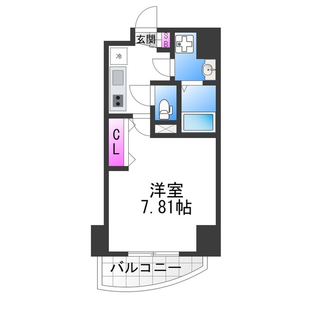 【大阪市浪速区久保吉のマンションの間取り】