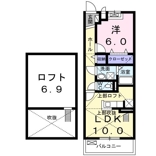 城陽市富野のアパートの間取り