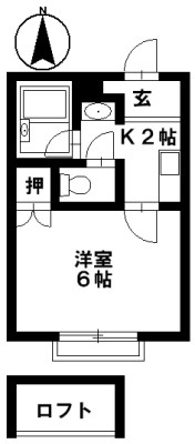 信開セルーラ工大前の間取り