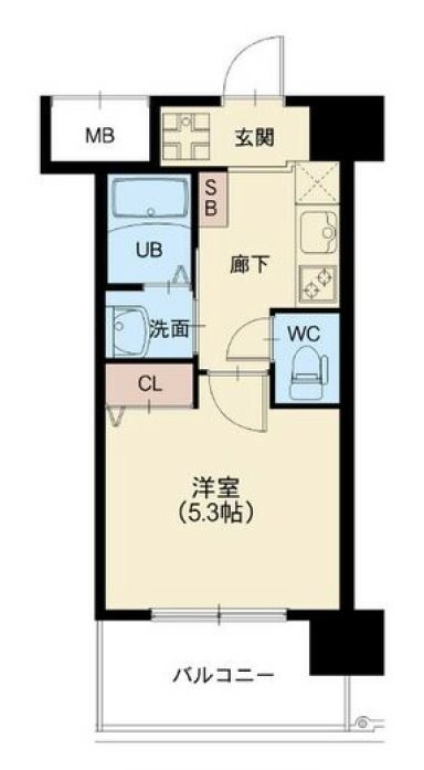 神戸市中央区下山手通のマンションの間取り