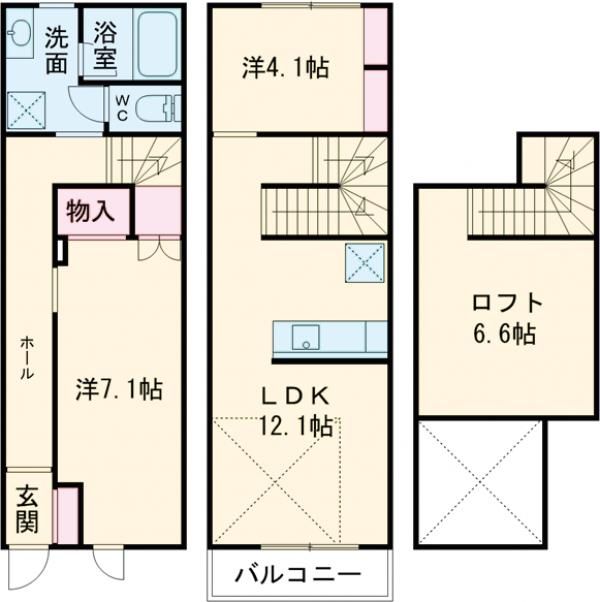 葛飾区高砂のアパートの間取り