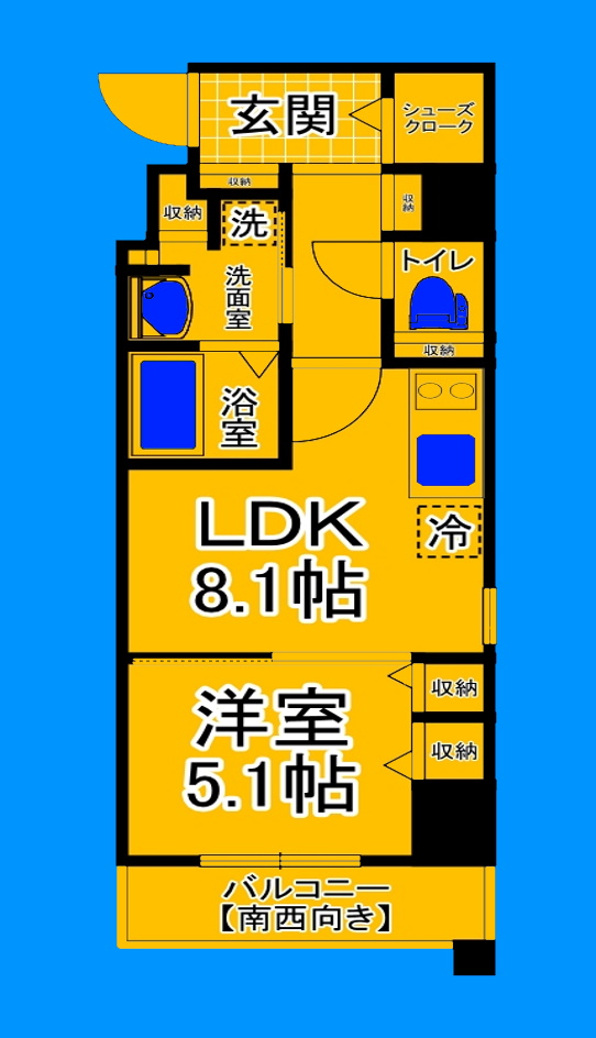 堺市堺区向陵中町のマンションの間取り