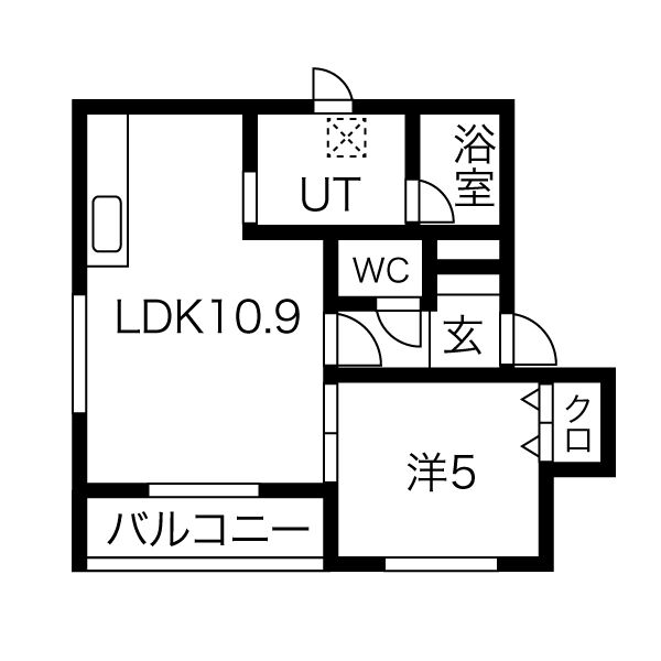 千歳市花園のアパートの間取り