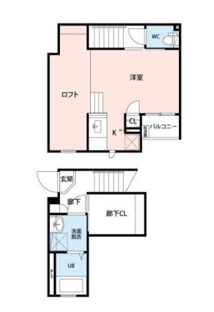 上尾市大字原市のアパートの間取り