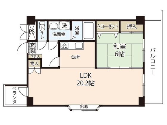 広島市西区己斐本町のマンションの間取り