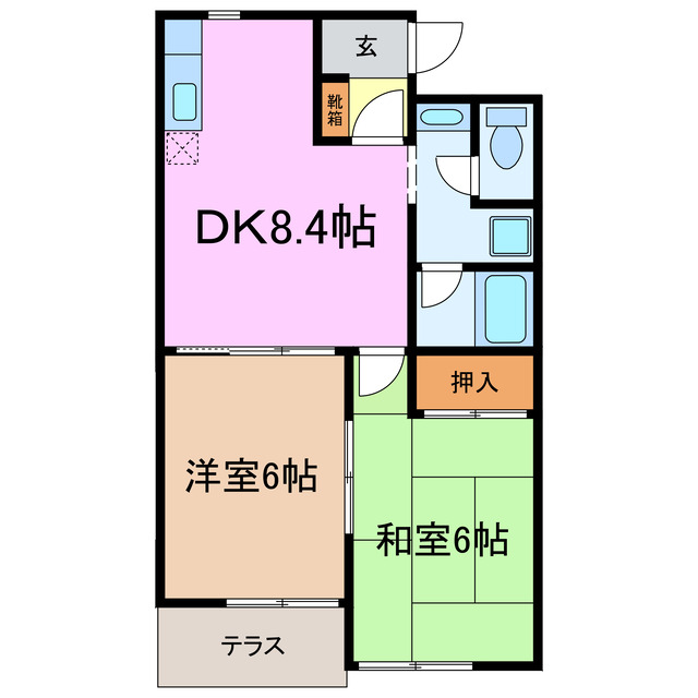 ヒルズ梅ヶ丘Ａの間取り