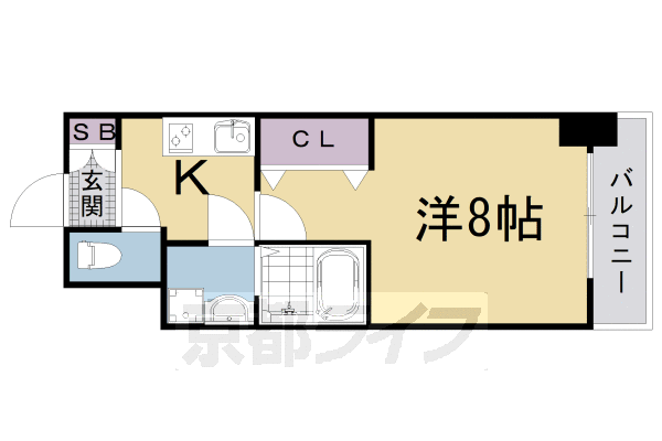 京都市南区東九条烏丸町のマンションの間取り