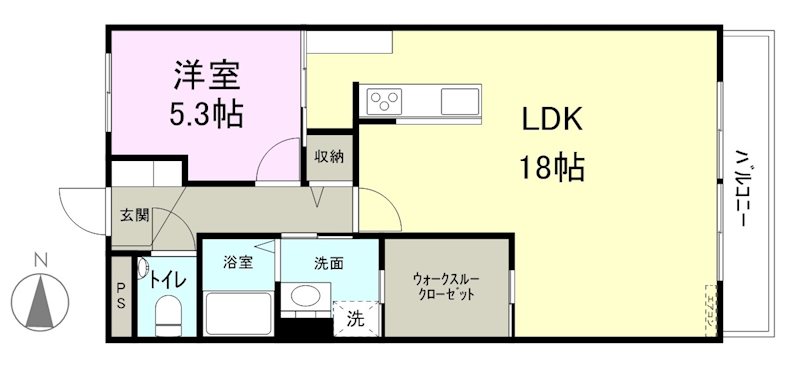 松本市清水のアパートの間取り