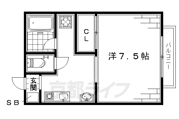 京都市伏見区桃山羽柴長吉西町のアパートの間取り