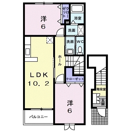 美祢パレス　ジャガール　Ａの間取り