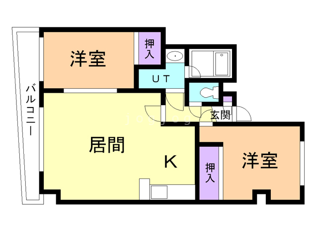 札幌市西区山の手二条のマンションの間取り