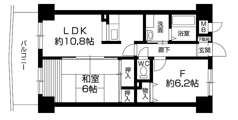 京都市中京区姉西堀川町のマンションの間取り