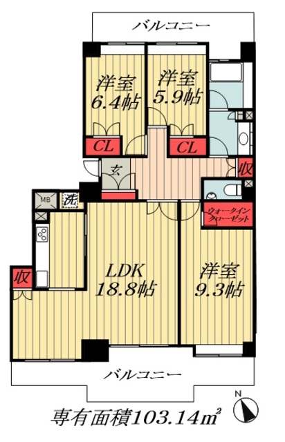 市川市鬼高のマンションの間取り