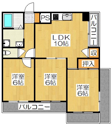 ハイツサイプリスA棟の間取り