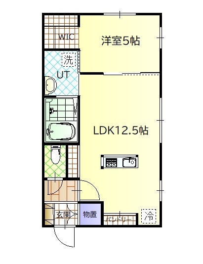 旭川市曙二条のアパートの間取り