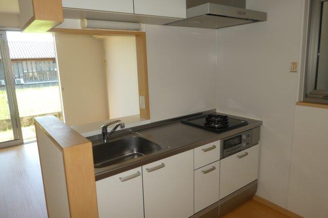 キッチン　2口ガスコンロ付きシステムキッチン