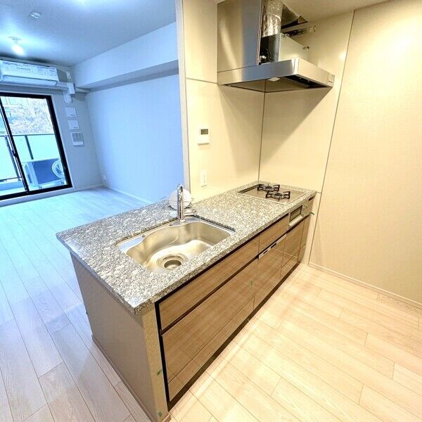 キッチン　システムキッチン（ガス2口コンロ・グリル付）食器洗浄乾燥機