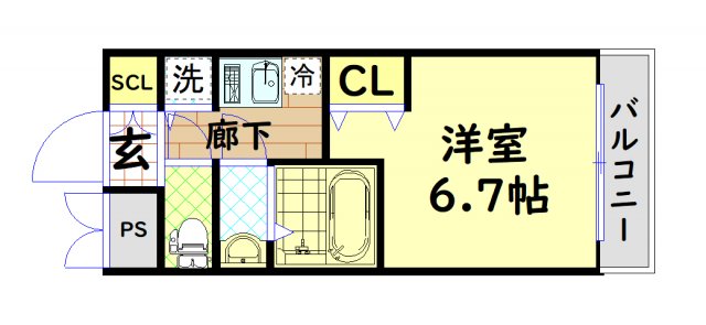 アドバンス難波西アクアの間取り写真