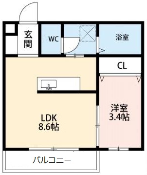 名鉄名古屋本線 東岡崎駅 徒歩14分 4階建 築9年の間取り写真