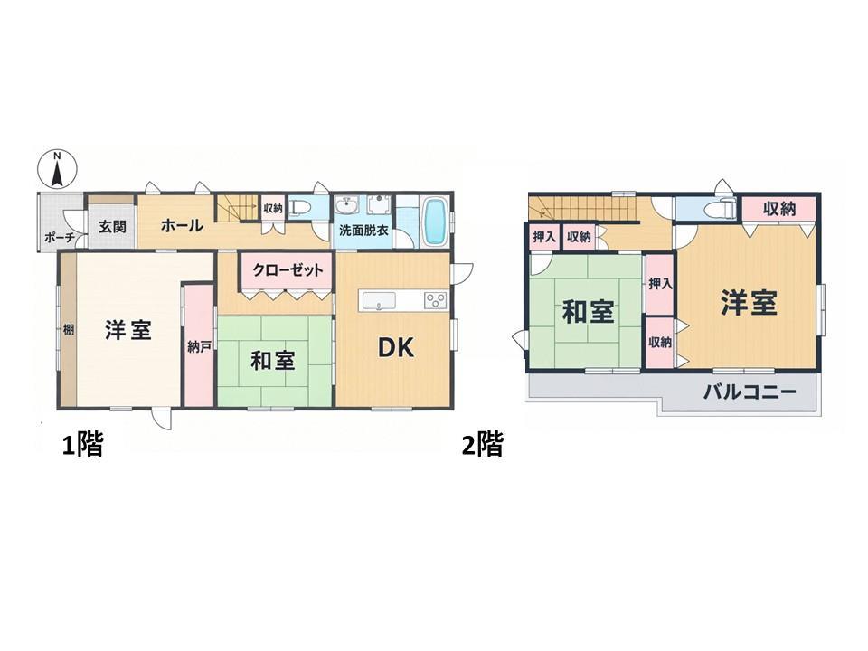 ＪＲ両毛線 前橋大島駅 徒歩31分 2階建 築31年の間取り写真