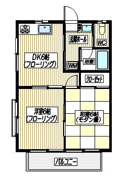 コートはなさわ　（2Ｆ）の間取り