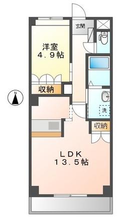 名古屋市天白区向が丘のアパートの間取り