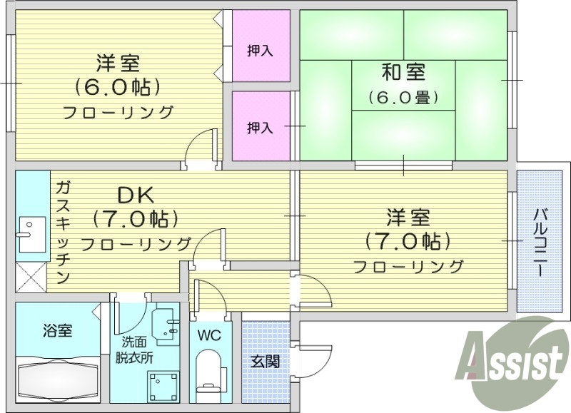 アップル壱番館の間取り