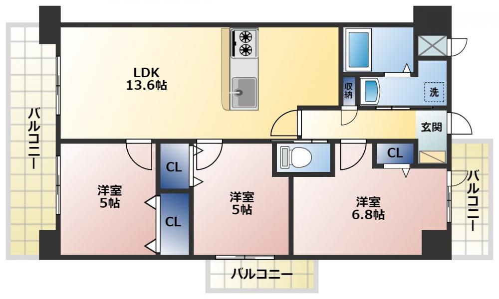 【ソレアード苅田の間取り】