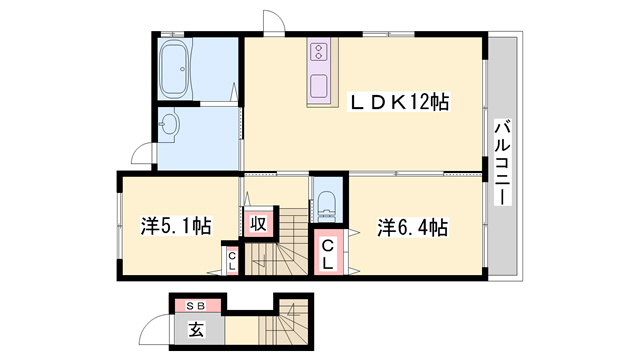 MAST　COURT下滝野Ｂの間取り