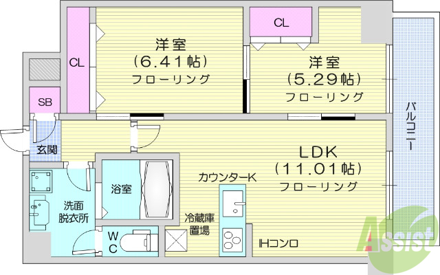 【グラン・ドミール小田原山本丁の間取り】