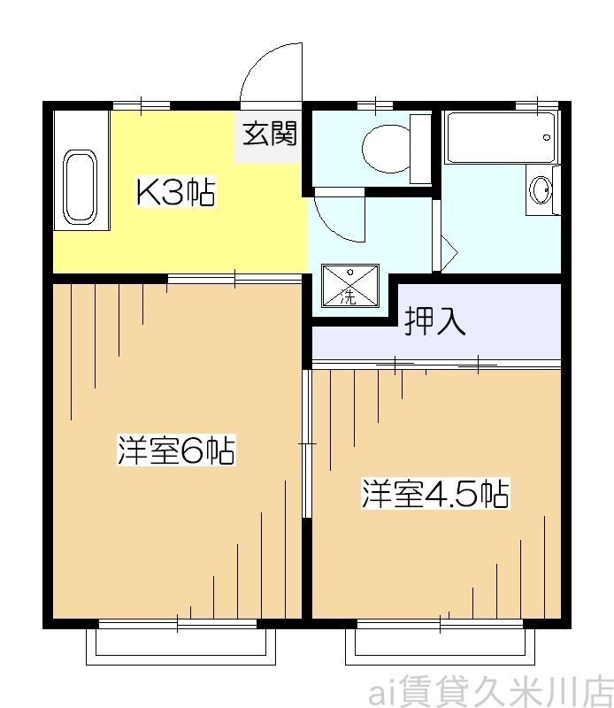 【東村山市久米川町のアパートの間取り】