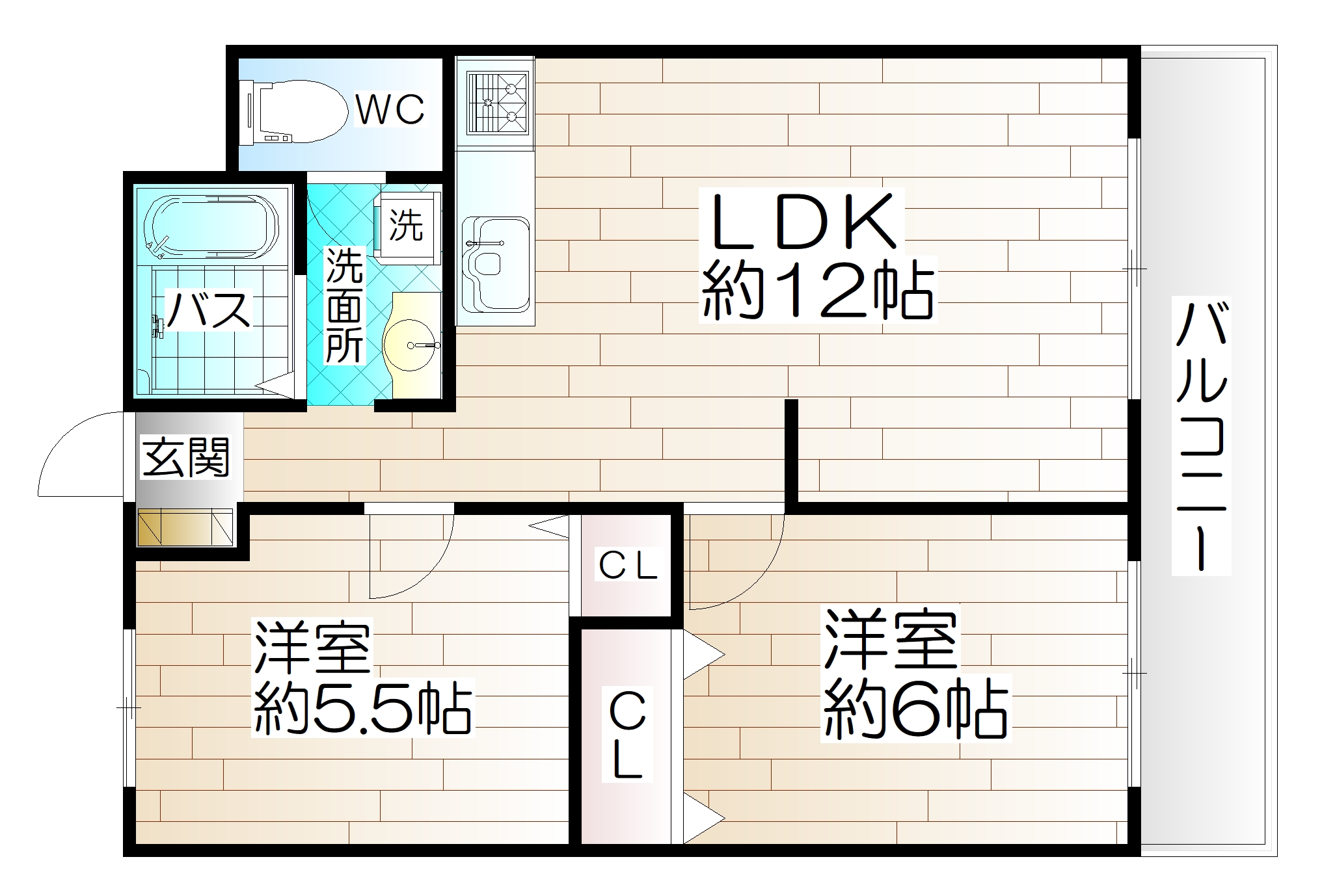 神戸市須磨区北落合のマンションの間取り