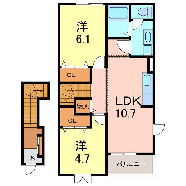 グリーンハイツＡの間取り