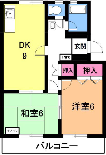 六軒屋農住団地東丘コーポの間取り